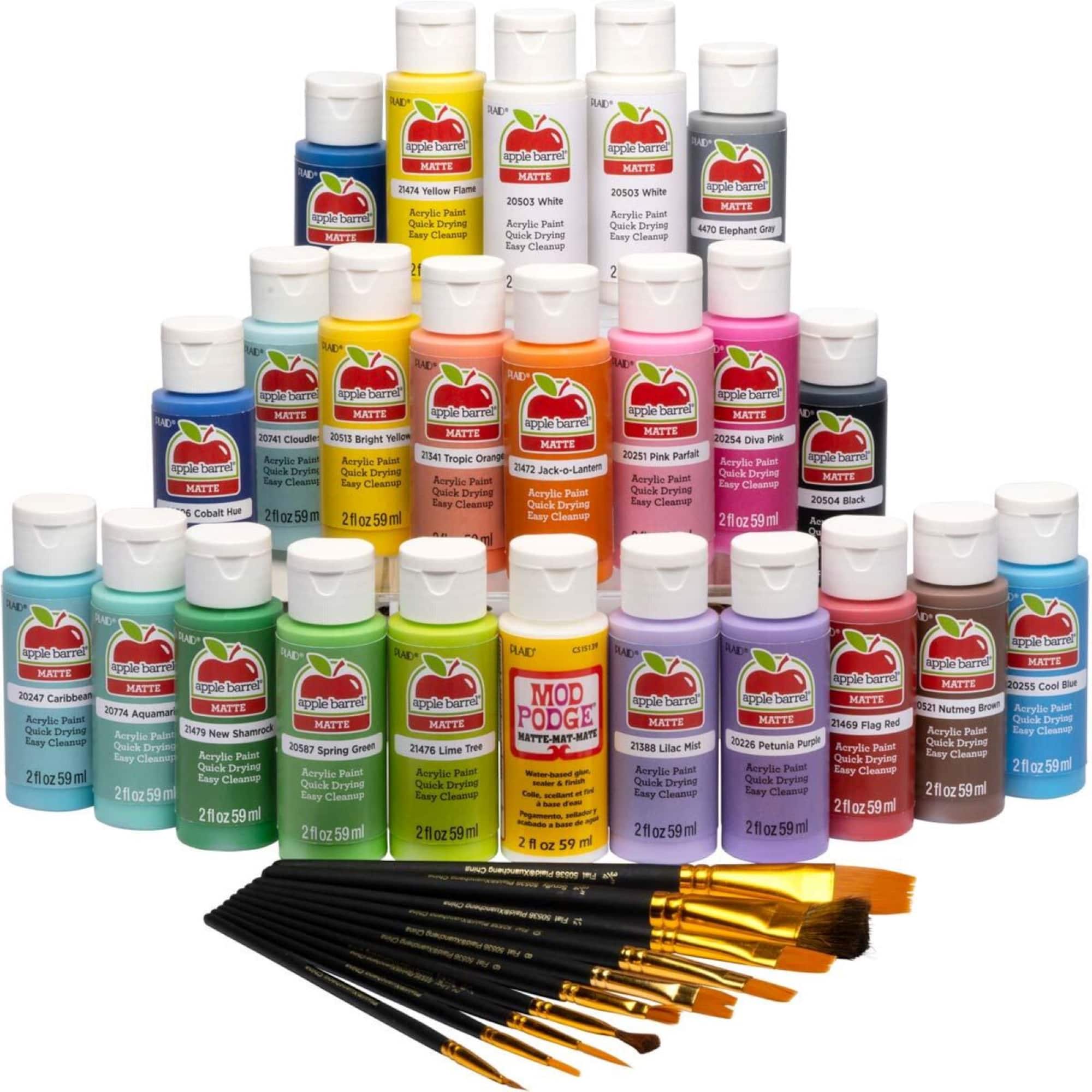 Apple Barrel® Art Lessons Paint & Brush 34 Piece Set